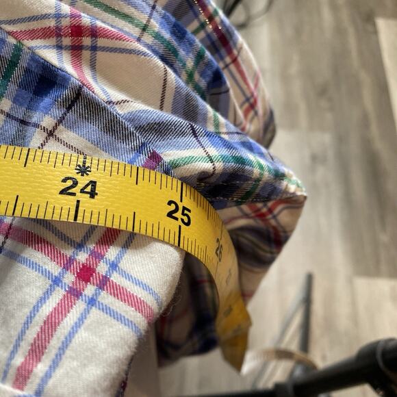 Talbots Blue Plaid Classic Button Up Shirt Plus Size 3XP Western Casual Preppy - Picture 4 of 11